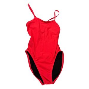 Jolyn Brandon Hot Pink Fixed Back One Piece Swimsuit Training‎ Suit Size 28 754